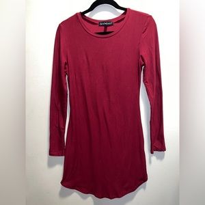 Merlot red bodycon dress
